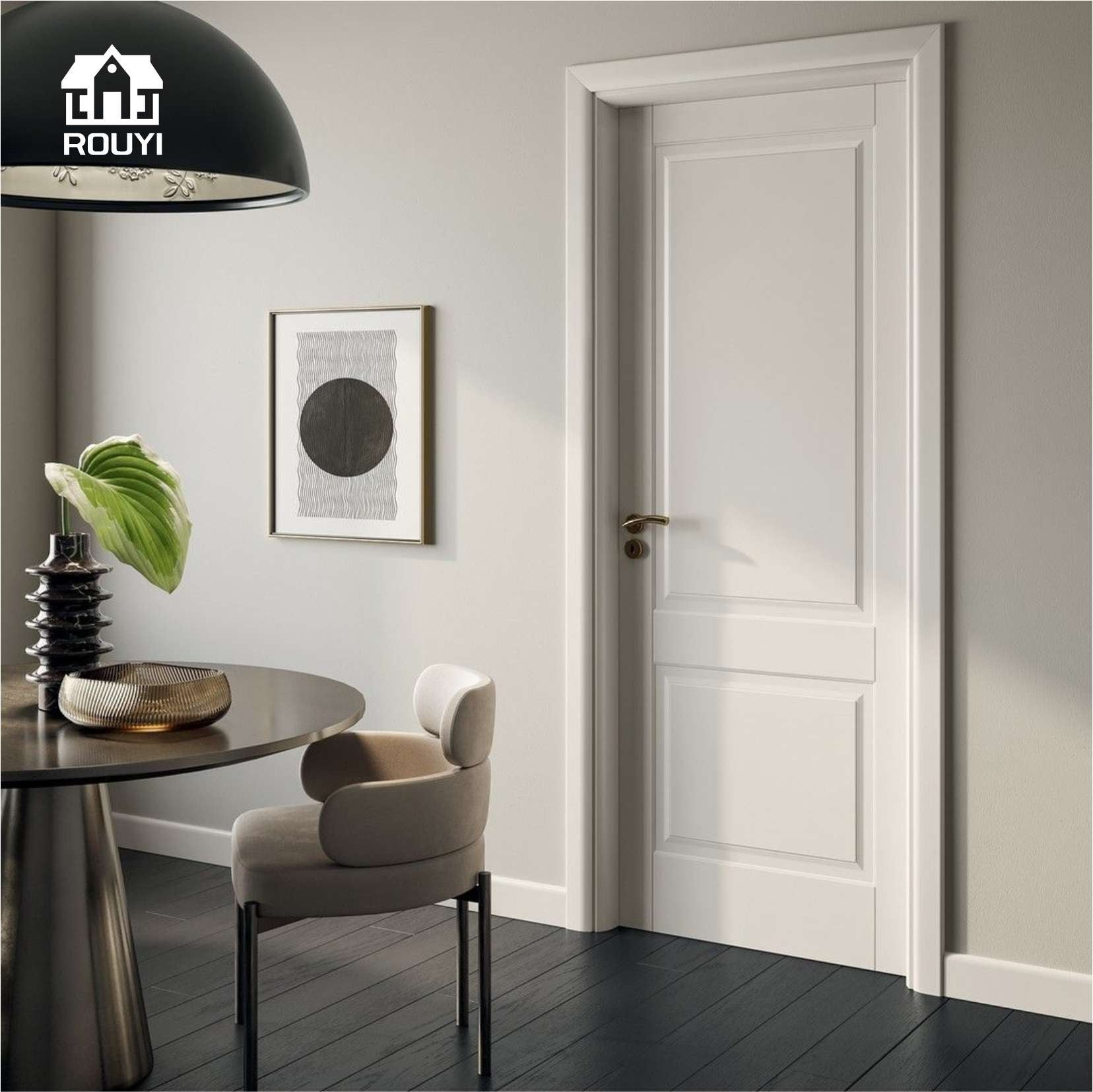Wood Plastic Composite Door,Best for Kitchen Bathroom,Sound Insulation and Heat Insulation