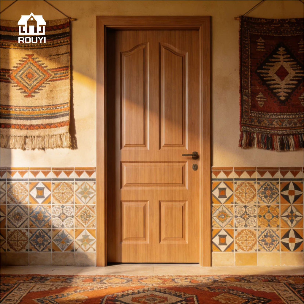 Direct sale WPC Door manufacturing factory modern minimalist wood grain doors, suitable for modern home and hotel decoration, waterproof and moisture-proof doors.