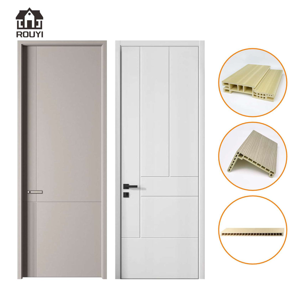 Modern design WPC doors offer superior sound insulation, heat insulation, waterproofing, and moisture resistance ideal choice for indoor use.