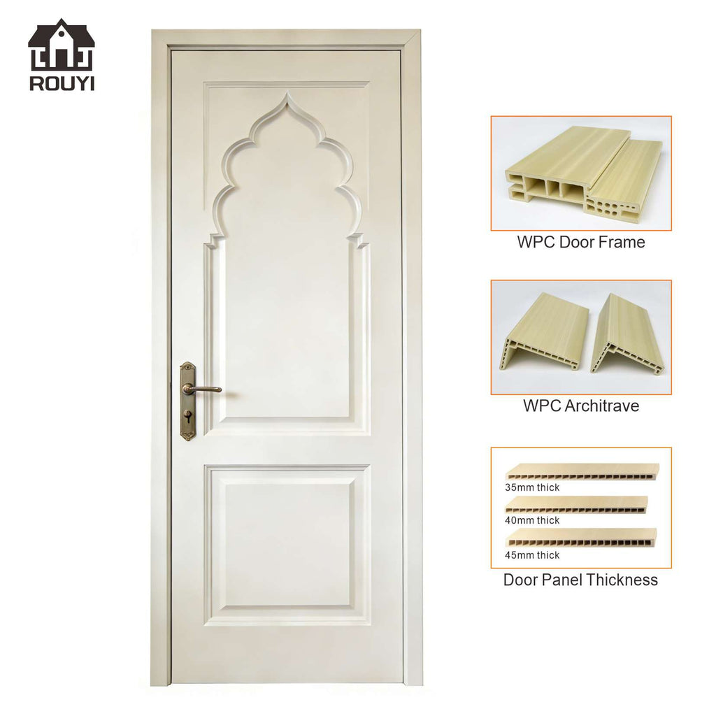Modern design WPC doors offer superior sound insulation, heat insulation, waterproofing, and moisture resistance ideal choice for indoor use.