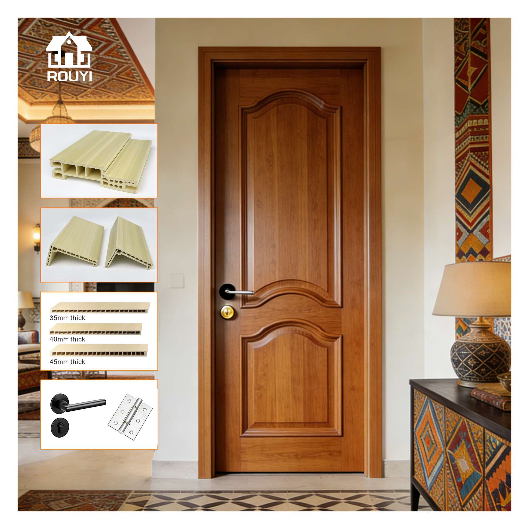 Interior WPC Doors for Kitchen, Bathroom, Baseroom, Living room with Modern Style Design