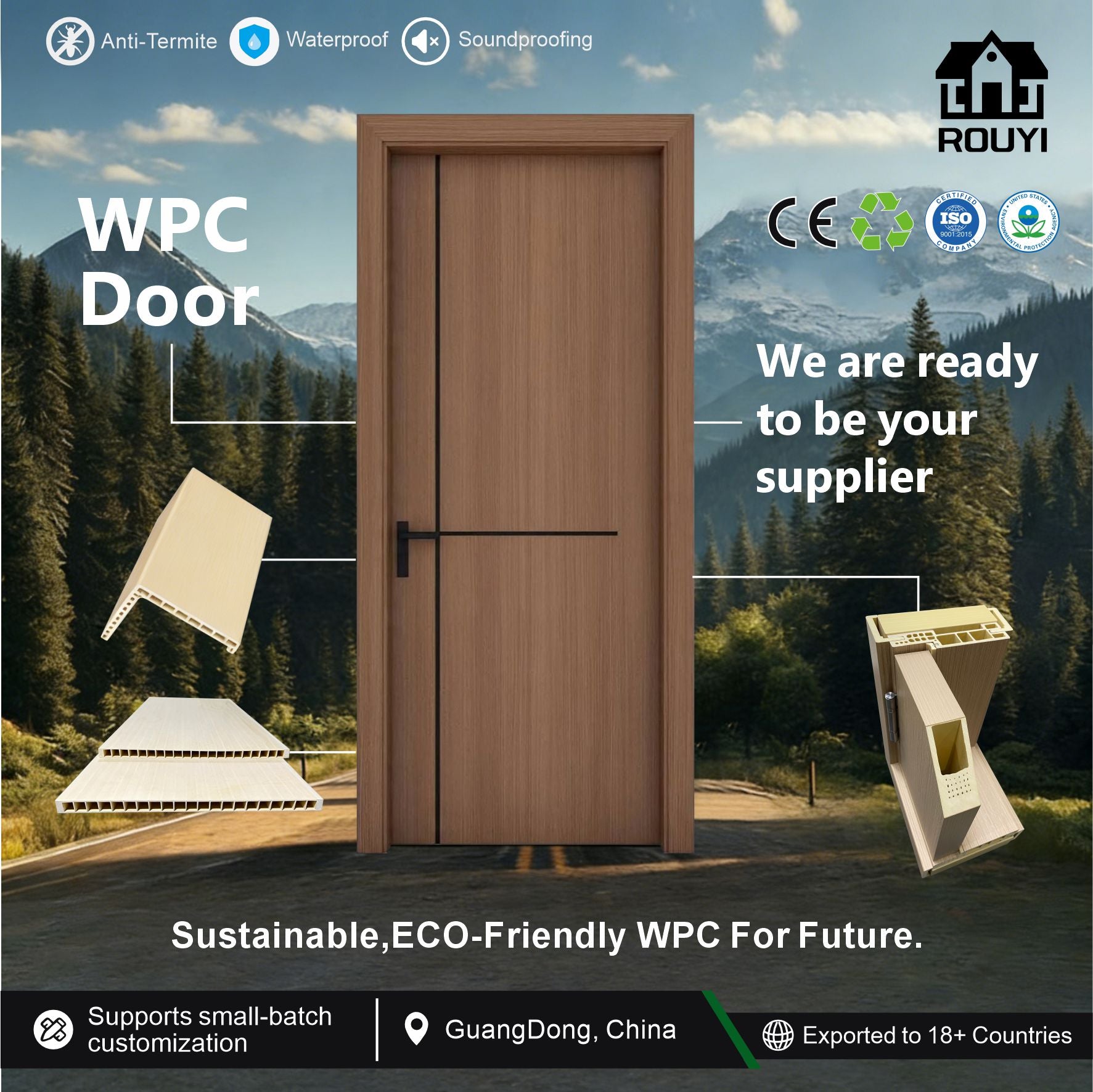WPC Door | Waterproof Interior Door for Hotel, Villa & Commercial Projects